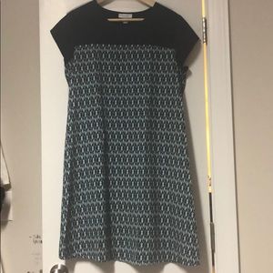 Navy Blue and White Maternity Shift Dress